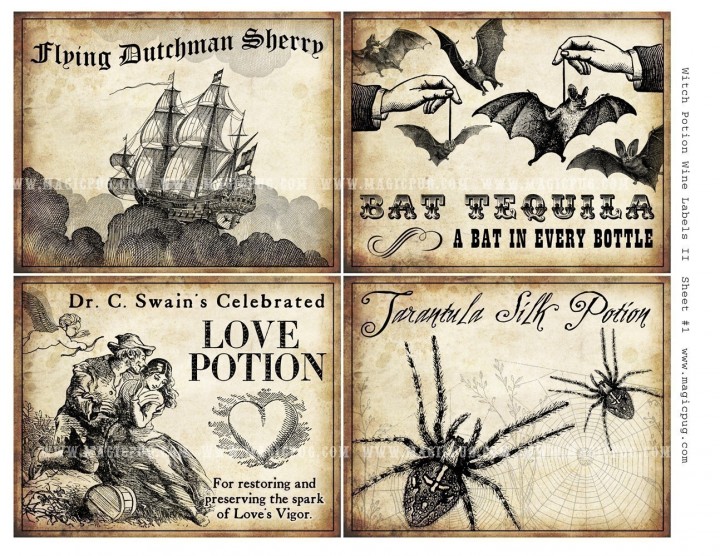 Witch Wine Labels by Magicpug.com