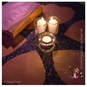 Alice In Wonderland Halloween image-candle lit table