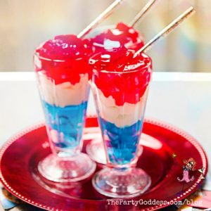 God Bless America: July 4th Party Ideas! Go beyond red, white and blue! The Party Goddess, LA's full service event planner who makes any party ridiculously fabulous, shares July 4th party ideas! Check it out at https://thepartygoddess.com/god-bless-america-july-4th-party-ideas @maiasphoto #July4th #4thofJuly - jello image
