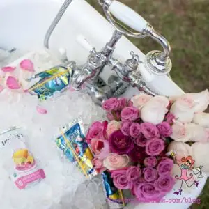 Pink And Sparkly And All Things Girly Girl! Pink and bling is my thing! The Party Goddess, LA's full service event planner who makes any party ridiculously fab, shares ideas and inspiration for any girly girl! Check it out at https://thepartygoddess.com/pink-sparkly-things-girly-girl @maiasphoto #JohnChapple - bathtub image