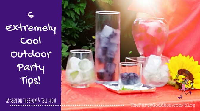 6 Extremely Cool Outdoor Party Tips! Cool beverages are a must! The Party Goddess, LA's best full service event planner who can make any party ridiculously fabulous, shares outdoor party tips! Check it out at https://thepartygoddess.com/6-extremely-cool-outdoor-party-tips #theshowandtellshowtv #summer #outdoorpartytips #outdoorparty - blog image