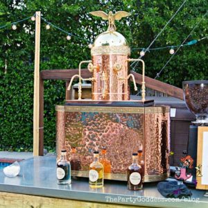 A Backyard Graduation Party To Cheer About! Planning an outdoor party? The Party Goddess, LA's best full service event planner, shares ideas from this ridiculously fabulous backyard graduation party! Check it out at https://thepartygoddess.com/backyard-graduation-party-cheer @maiasphoto #backyardgraduationparty #graduationparty #backyardparty - coffee station image