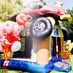 Get Ideas Now From This Kid's Party Planner! Planning a kid's party? The Party Goddess, LA's best kid's party planner who can make any party ridiculously fabulous, shares ideas and inspiration that the kids will love! Check it out at https://thepartygoddess.com/get-ideas-now-from-this-kids-party-planner #kidsbirthdayparty #kidspartyideas - bouce house image