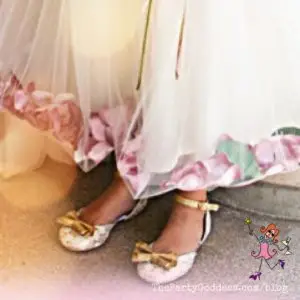 Happy Wedding Day: It's All In The Details! The Party Goddess, LA's best full service event planner who can make any party ridiculously fabulous, focuses on the details for a happy wedding day! Check it out at https://thepartygoddess.com/happy-wedding-day-details @maiasphoto #wedding #weddingdetails #weddingday - flower girl's shoes