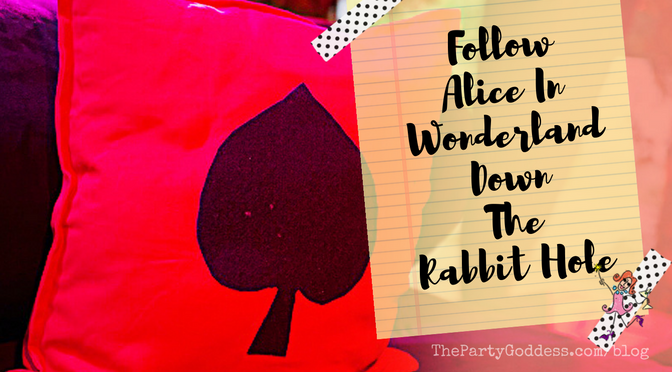 Follow Alice In Wonderland Down The Rabbit Hole! Planning a party? The Party Goddess, LA's best full service event planner, shares ridiculously fab Halloween party ideas with an Alice In Wonderland twist! @maiasphoto #aliceinwonderland #halloween #halloweenparty - blog image