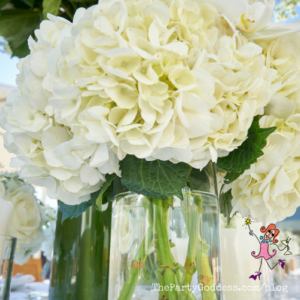 Let It Bloom! Swooning Over Winter White & Blue! OMG! Loving this color palette! The Party Goddess, LA's best full service event planner, shares winter white flowers and decor for any season or occasion! Check it out at https://thepartygoddess.com/let-bloom-swooning-winter-white-blue #flowers #JohnChapple - white hydrangas