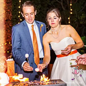 Quirky Fab Style? Try These Fun Wedding Ideas! Formal and stuffy not your style? The Party Goddess, LA's best wedding planner, shares fun wedding ideas to make your big day uniquely "you"! Check it out at https://thepartygoddess.com/quirky-fab-style-try-fun-wedding-ideas #minaretphotography #weddingplanner #partyplanner #eventplanner #eventprofs - smores image