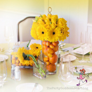 Wedding Table Decorations You'll Want To Copy! We're talkin' table decor! The Party Goddess, LA's best event planner, shares a variety of wedding table decorations that impressed her most recent brides! Check it out at https://thepartygoddess.com/wedding-table-decorations-youll-want-copy #weddingplanner #partyplanner #eventprofs #maiasphoto #thebecker @christinechang - yellow table decor image
