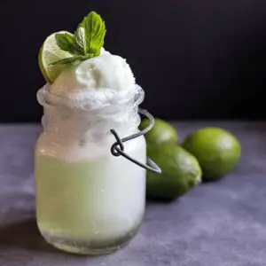 Frosty, Boozy, Lime Green Sherbet Floats!