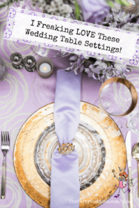 I Freaking LOVE These Wedding Table Settings! - Pinterest title image