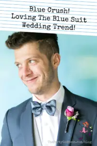 Blue Crush Loving The Blue Suit Wedding Trend - Pinterest title image