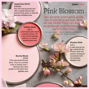 different shades of pink