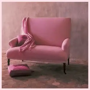 pink armchair