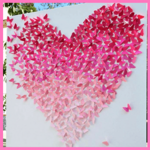 ombre pink butterflies shaped into a heart