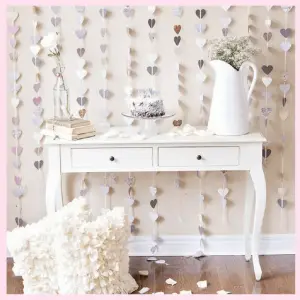 metallic hearts photo backdrop