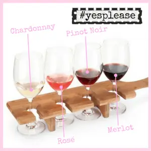 bamboo wine holder with 4 wine glasses