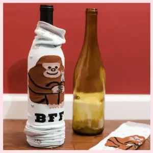 tube sock around wine bottle