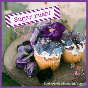 Colorful Spring Sweets & Artisan Confections! - cupcakes with purple pansies and purple sugar