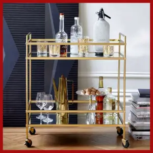 Drink Trends For Coffee, Spirits, Beer & More! - gold bar cart on wheels