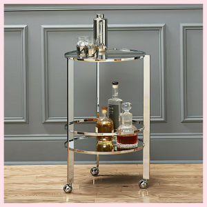 Drink Trends For Coffee, Spirits, Beer & More! - silver bar cart on wheels