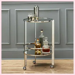 Drink Trends For Coffee, Spirits, Beer & More! - silver bar cart on wheels