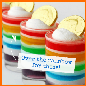 Get Lucky With Green & Rainbow Everything! - rainbow jello