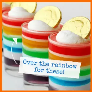 Get Lucky With Green & Rainbow Everything! - rainbow jello