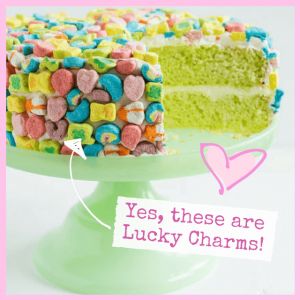 Get Lucky With Green & Rainbow Everything! - lucky charms cake