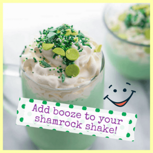 Get Lucky With Green & Rainbow Everything! - boozy green shamrock shake
