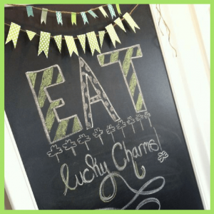 Get Lucky With Green & Rainbow Everything! - pub chalkboard