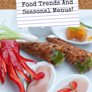 2018 Wedding Food Trends And Seasonal Menus! - Pinterest title image