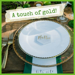 2018 Wedding Trends From Around The Globe! - gold and green placesetting