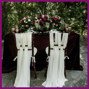 2018 Wedding Trends From Around The Globe! - tablescape with white flowing chair covers