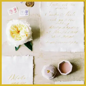 2018 Wedding Trends From Around The Globe! - wite and gold wedding invitation