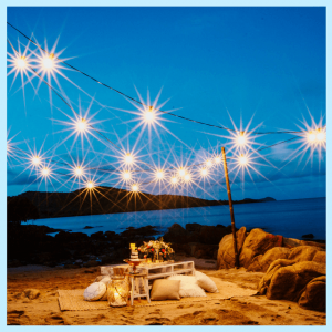 2018 Wedding Trends From Around The Globe! - decor on beach with lighting