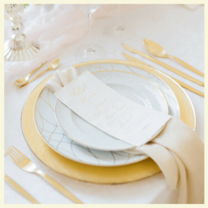 2018 Wedding Trends From Around The Globe! - white and gold placesetting