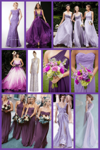 Push For Purple: 16 Ultra Violet Wedding Styles - collage of purple bridesmaid dresses