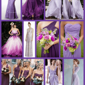 Push For Purple: 16 Ultra Violet Wedding Styles - collage of purple bridesmaid dresses