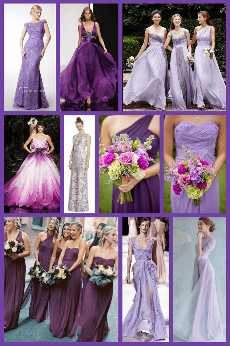 violet purple bridesmaid dresses