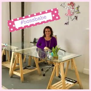 Create A Personalized Family Fun Day In May! - Marley sitting at her desk at the office