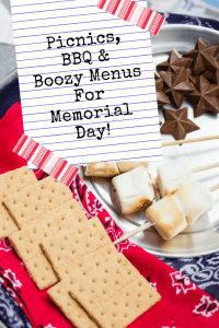 Picnics, BBQ & Boozy Menus For Memorial Day! - Pinterest title image