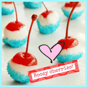 Picnics, BBQ & Boozy Menus For Memorial Day! - cherries dipped in white and blue