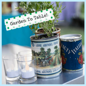 Summer Vacation Activities & Crafts For Kids! - herbs planted in recycled cans