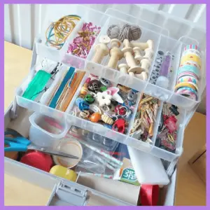 Summer Vacation Activities & Crafts For Kids! - box filled with craft supplies