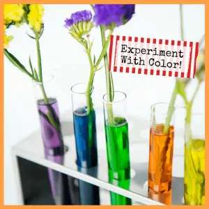Beat The Heat Backyard Summer Parties For Kids! - flowers in a rainbow of colored water in vases