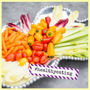 Plant, Grow, Harvest: Healthy Eating For Kids! - colorful fresh veggies on a silver platter
