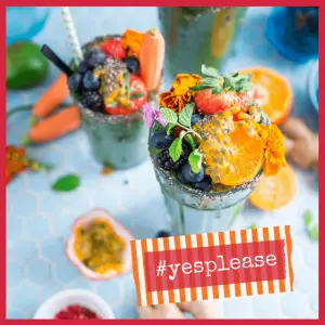 Plant, Grow, Harvest: Healthy Eating For Kids! - smoothies with fruit on top