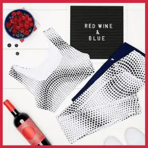 10 Online Fashion Stylists Almost Haute-Couture - Fabletics workout clothes and wine and raspberries