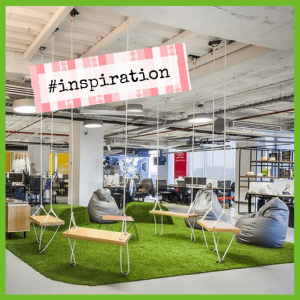 Cool Office Makeovers For Home & Businesses! - recreational quad in the middle of a warehouse