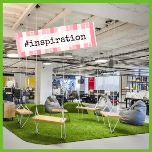 Cool Office Makeovers For Home & Businesses! - recreational quad in the middle of a warehouse